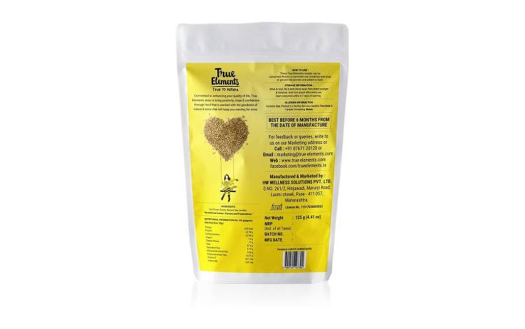 True Elements Roasted Sunflower    Pack  125 grams